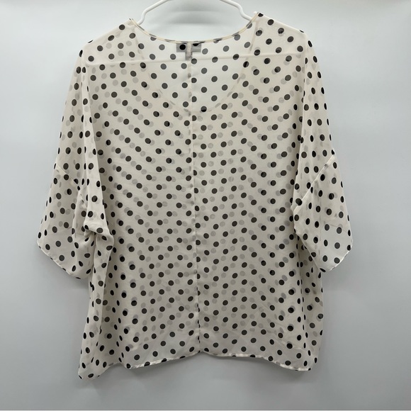 Top Shop sheer black and white polka dot blouse ladies size 4. - Picture 4 of 7